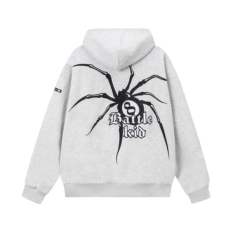 Spider Print Pullover Hoodie For Men