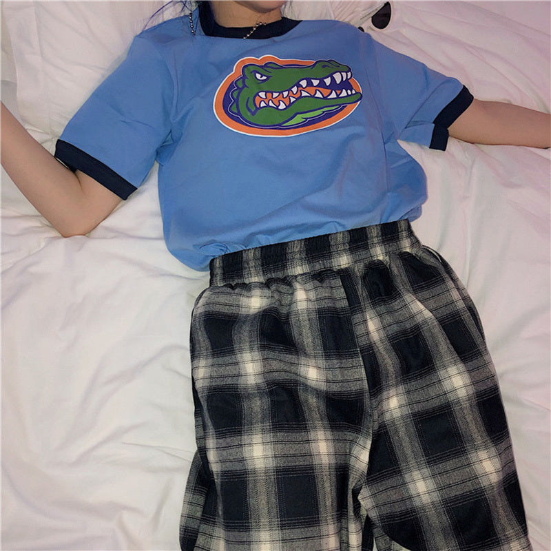 Summer Korean version ins Harajuku style pants straight five pants loose high waist shorts casual pants men and women tide