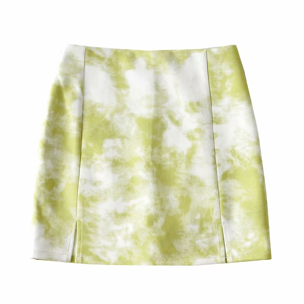 Suede Tie-Dye Skirt Women
