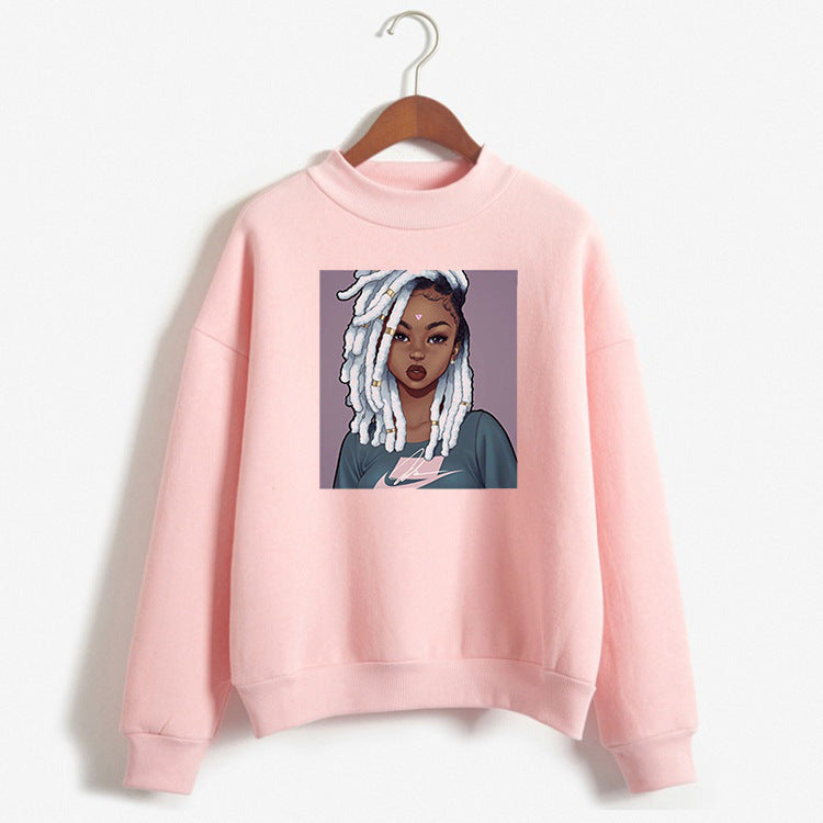 Women Fashion Loose Pink Hoodie