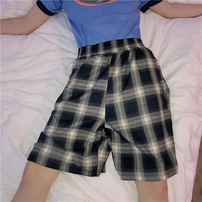 Summer Korean version ins Harajuku style pants straight five pants loose high waist shorts casual pants men and women tide