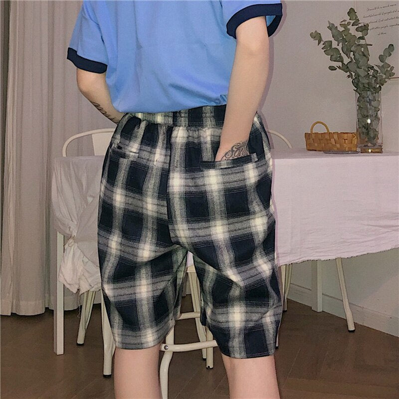 Summer Korean version ins Harajuku style pants straight five pants loose high waist shorts casual pants men and women tide