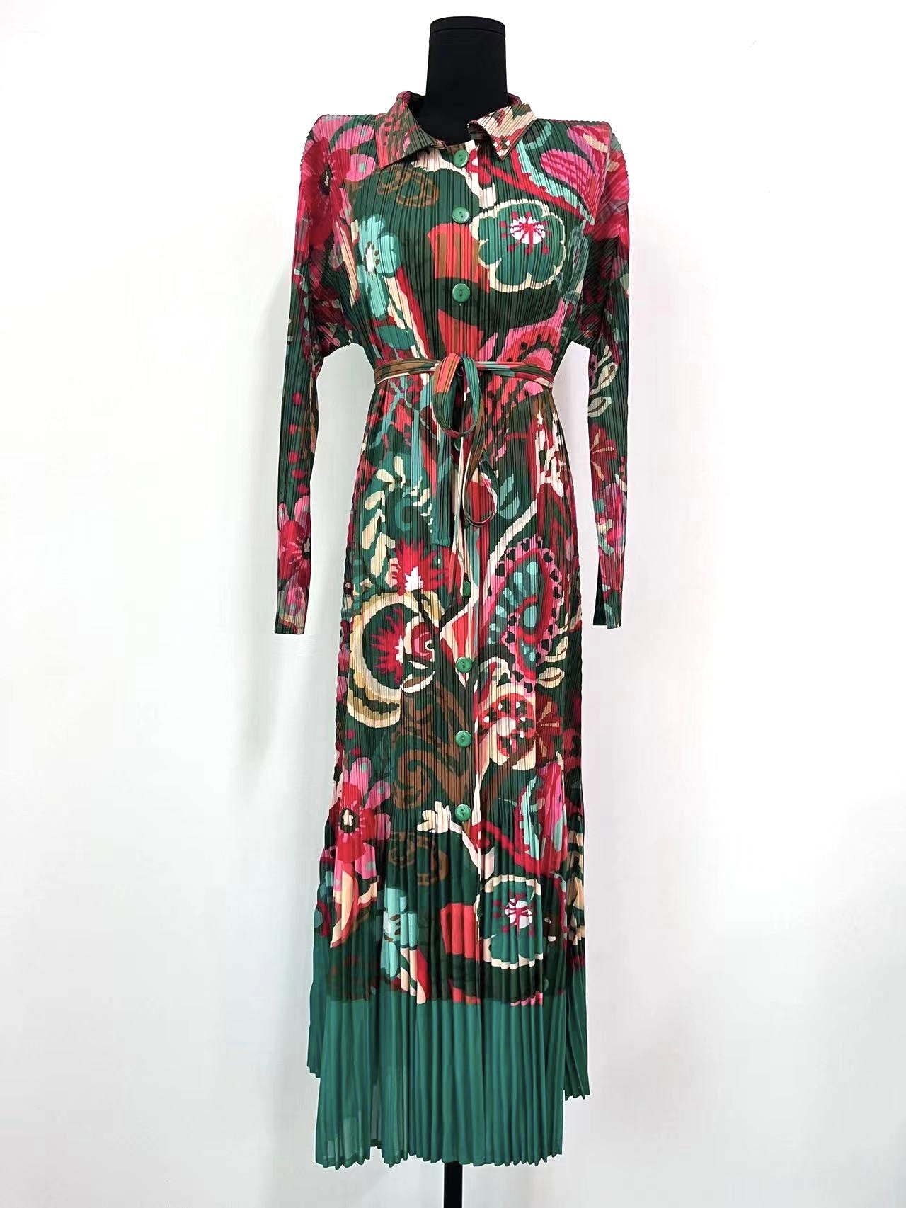 Fashion Pleated Cardigan Dress Women