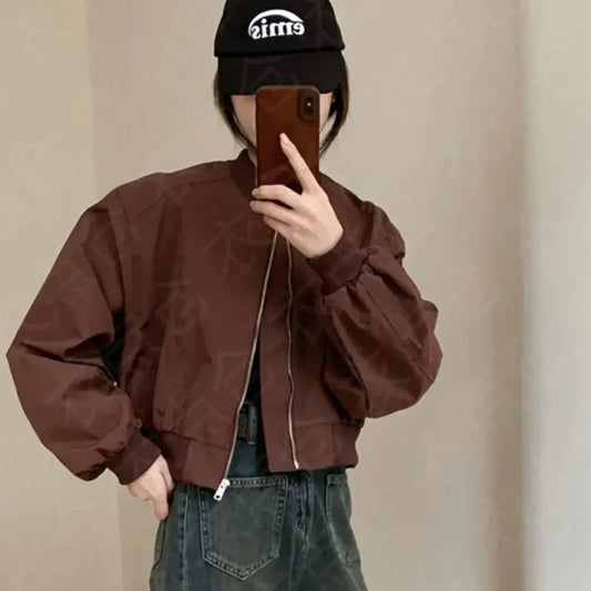 Baseball Aviator Coat Woman Short Bomber Jacket for Women New in Spring Autumn Clothing Promotion Elegant 2025 Trend Casual Chic