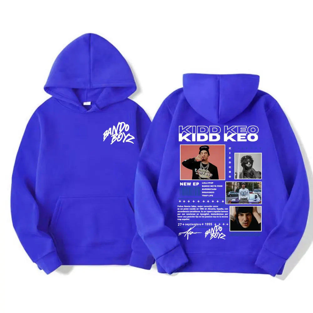 Rapper Kidd Keo Bando Boyz Tour Merch Hoodie Men Women's Hip Hop Pop Music Street Sweatshirt Casual Fleece Long Sleeve Pullovers