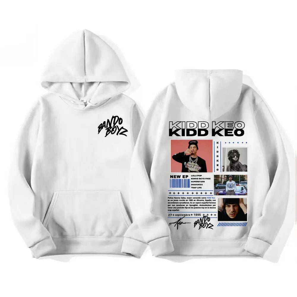 Rapper Kidd Keo Bando Boyz Tour Merch Hoodie Men Women's Hip Hop Pop Music Street Sweatshirt Casual Fleece Long Sleeve Pullovers