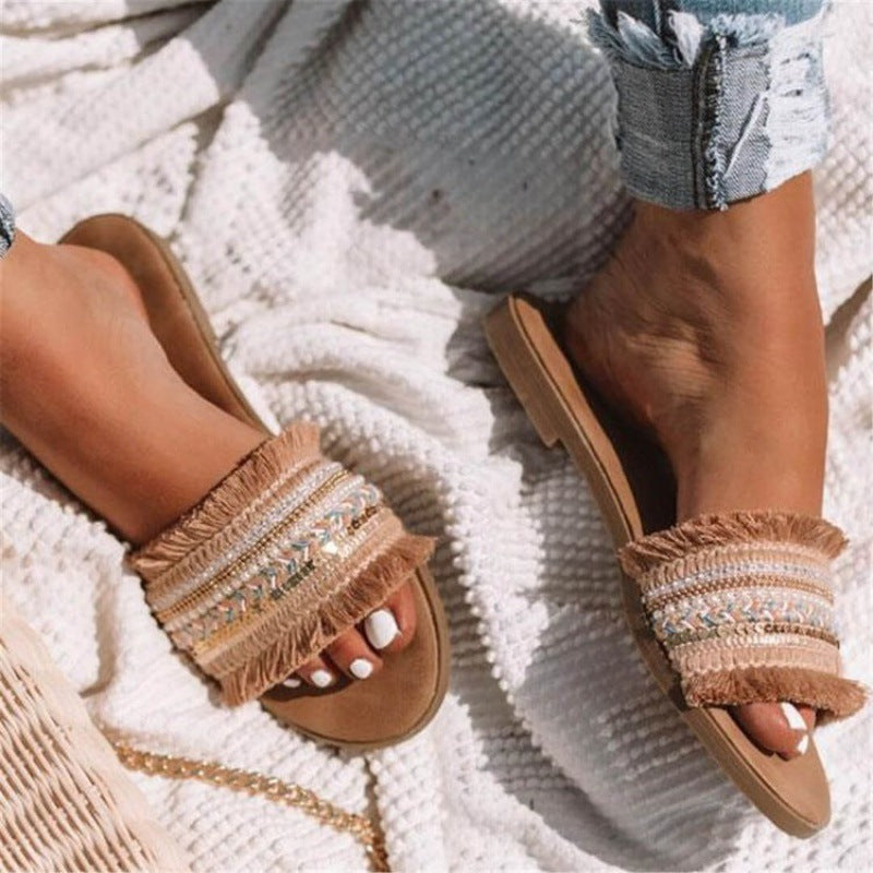 Flat Sandals Sandals And Slippers Women's Outer Wear Plus Size