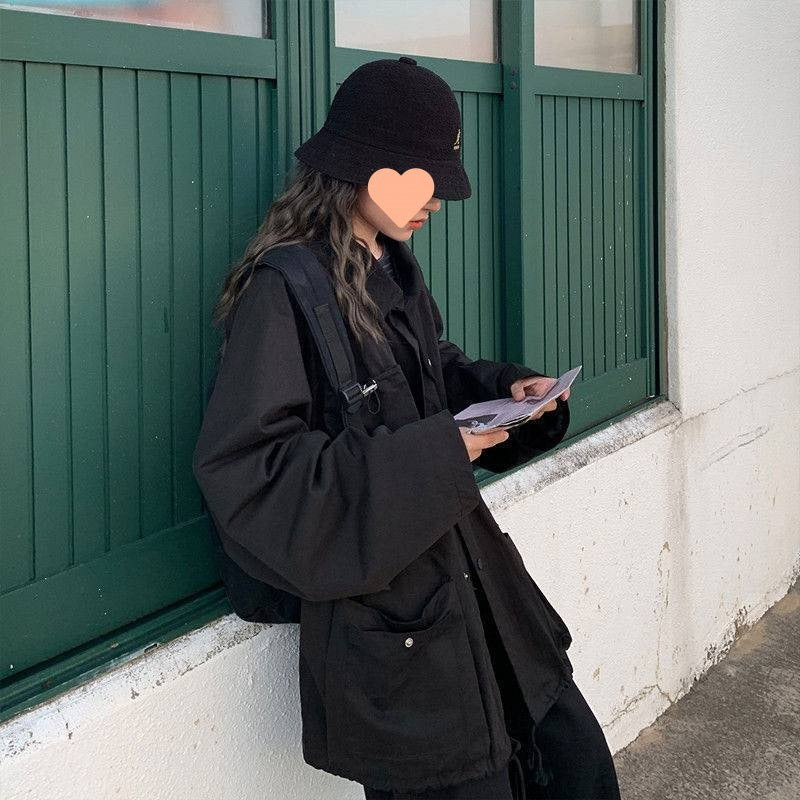 Solid Color Workwear Jacket For Women