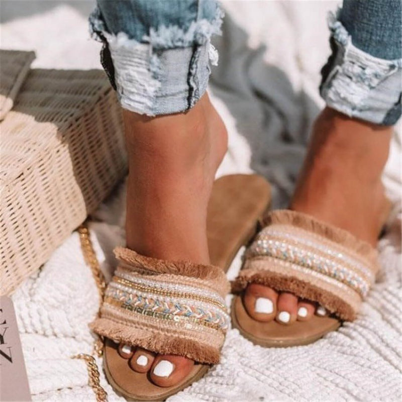 Flat Sandals Sandals And Slippers Women's Outer Wear Plus Size